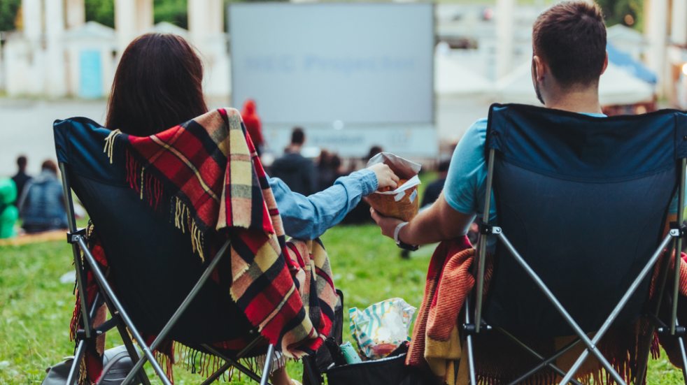 couple at outdoor cinema
